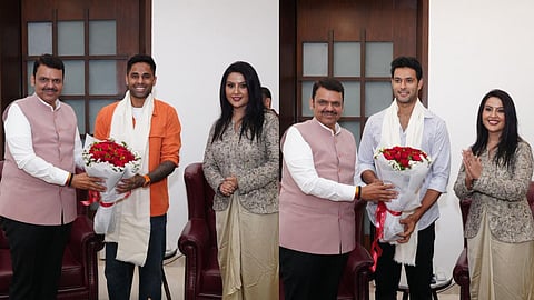 CM Devendra Fadnavis Honored Suryakumar Yadav And Shivam Dube