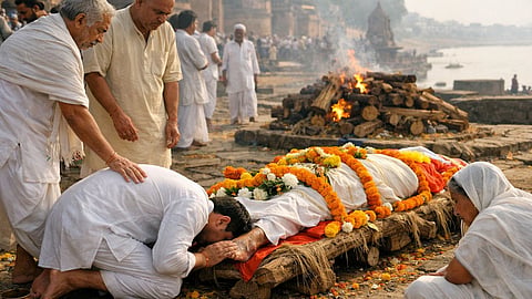 Antim Sanskar Me Pair Chhune Ki Parampara