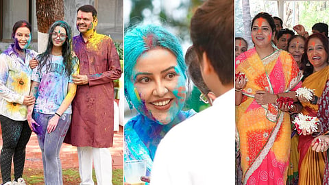 Devendra Fadnavis Ritu Tawde Holi Celebration