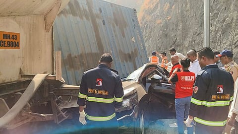 Mumbai-Pune Expressway Accident Innova Crushed By Container