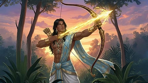 Arjuna's divine weapon was more dangerous than a missile, and showed its special power in killing Jayadratha.