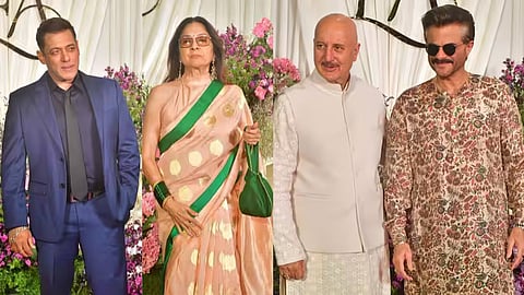 Sooraj Barjatya daughter Eesha Barjatya Wedding Reception Salman Khan Aamir Khan Rani Mukerji Vicky Kaushal Anil Kapoor Neena Gupta