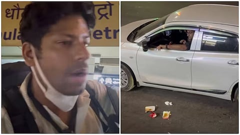 A video of a vlogger confronting a man for littering outside Dhaula Kuan Metro Station in Delhi has gone viral online.