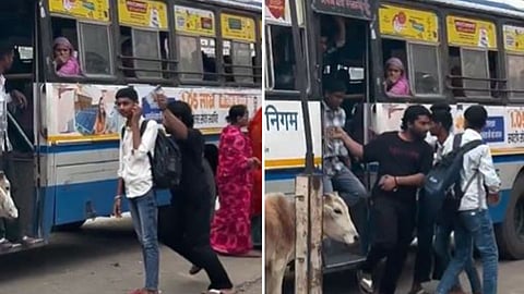 A thief snatched a man's phone at a bus stop and cleverly disappeared into the crowd inside a bus, with the incident going viral on social media.