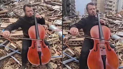 A cellist playing amid Beirut’s ruins becomes a symbol of hope in a viral video.