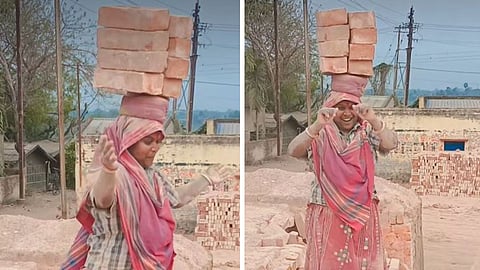 A brick kiln worker dancing with bricks on her head wins hearts in a viral video.