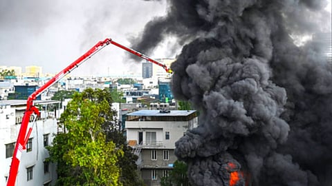 Fire breaks out in a Bandra apartment during T20 World Cup celebrations as a firework rocket hits a balcony. Minister Ashish Shelar confirms situation is under control.
