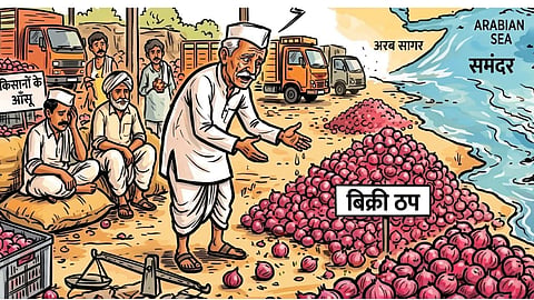 International Tensions Impact Dhule's Onion Markets: Prices Slump as Exports Halt; Farmers' Concerns Mount