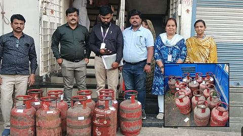 District Supply Office raids 68 establishments in Akola district. 30 domestic cylinders seized for illegal commercial use. 14,500+ stock available.