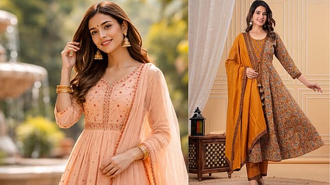 Cotton Anarkali Kurta Set For Chaitra Navratri