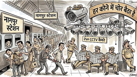 4 thefts in a single day at Nagpur Railway Station. From professors to businessmen, everyone is a target. Despite 250 CCTV cameras, RPF and GRP fail to deter thieves.