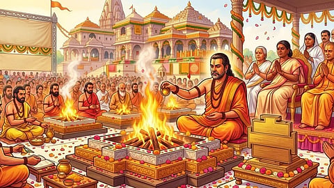 Shri Ram Yantra installation in Ayodhya in the presence of President Murmu, Vedamurti Ravindra Paithane of Nashik was honored
