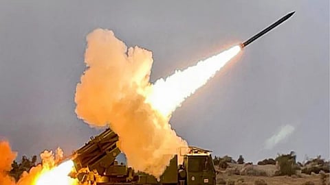 Nagpur's Solar Group creates history! Successful proof trial of Pinaka Extended Range (ER) rockets with 45km range completed in Pokhran. A boost for Atmanirbhar Bharat.
