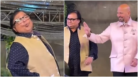 rakesh bedi seen doing ramp walk