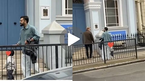 Virat Kohli was seen taking his son Akay to preschool like a normal person, video of him walking on the streets of London goes viral