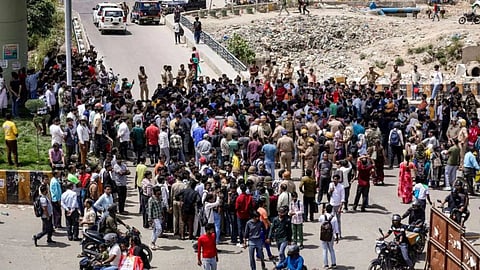Noida Workers Protest