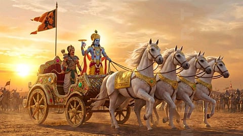Mystery of the Mahabharat Krishna White Horses and the Warriors Distinct Conch Shells