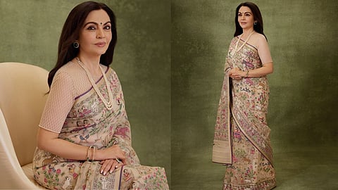 Nita Ambani Jamdani Saree TIME100 Summit look Swadesh saree Bengal