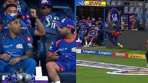 Shreyas Iyer pulls off a spectacular feat at the boundary line; Rohit Sharma and Suryakumar Yadav's reaction goes viral.