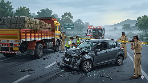 Mumbai-Nashik Highway thane car Accident