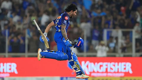 Tilak Varma after scored century in Narendra Modi Stadium against Gujarat Titans