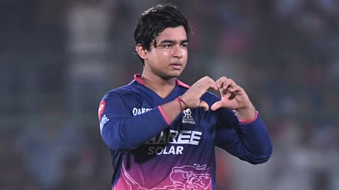 Vaibhav Suryavanshi after scoring a century against Sunrisers Hyderabad