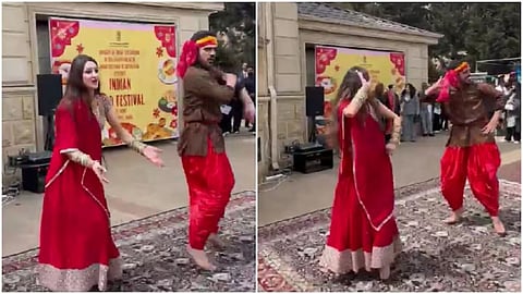 Azerbaijani dancers performing to ‘Lollipop Lagelu’ at an Indian festival went viral online.