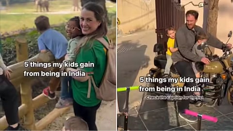 A foreign mother shares 5 benefits of raising kids in India, video goes viral.