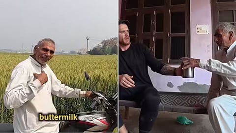 Foreigner enjoys buttermilk in Indian village, viral video showcases heartfelt hospitality.