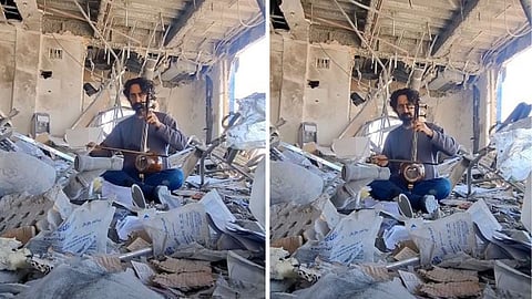 A music teacher’s emotional melody amid war moved people deeply online.