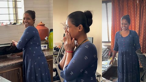 A family gifted an air cooler to their house help, and her joyful reaction won hearts online.