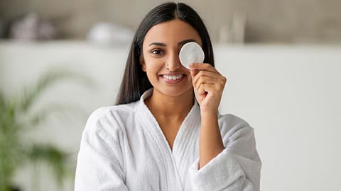 cold cotton pads on eyes