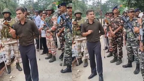 UP's encounter specialist IPS Ajay Pal Sharma warns TMC candidate Jahangir Khan in Falta over voter intimidation.