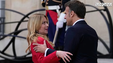 Emmanuel Macron Kisses Italy PM Giorgia Meloni at Paris Hormuz Summit, Viral Video Sparks Reactions