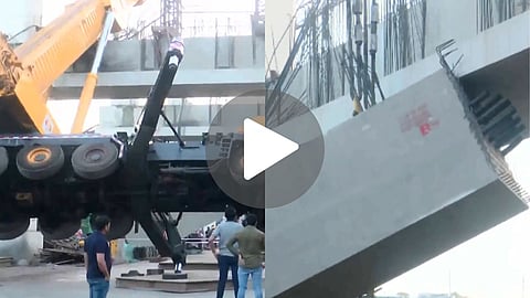 Major accident at Mumbai BKC metro site as beam collapses and crane overturns during construction. Probe likely.
