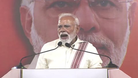 PM Modi slams DMK & Congress in Coimbatore rally over the failed Women Reservation Bill. Accuses 'dynastic parties' of blocking common women from entering Parliament.