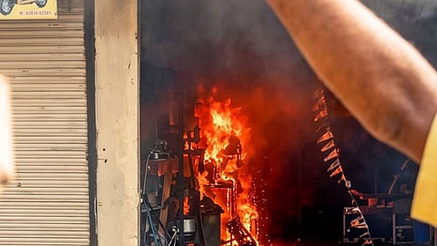 Massive Fire Breaks Out at DJ Shop in Nashik Due to Short Circuit; Firefighters Bring It Under Control in Time, Causing Losses Worth Lakhs.