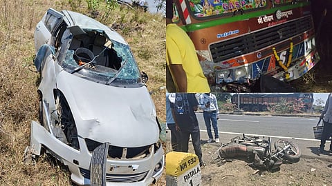 Four people, including a father and daughter, died in two horrific road accidents in Yavatmal. Three people were critically injured in the accidents that occurred on the Pandharkawada-Ghatanji and Wani-Warora routes.