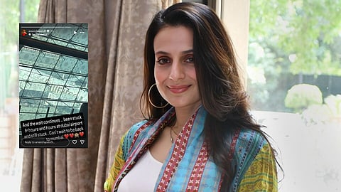 Ameesha Patel Stuck Dubai Missile Attack diverted Muscat UAE airspace closed