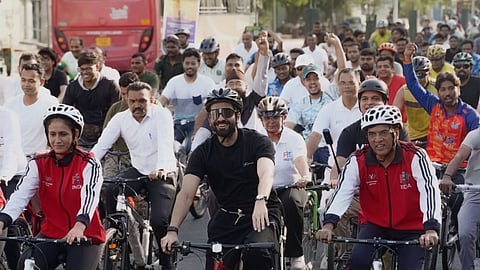 Ayushmann Khurrana Event Sunday on Cycle Fit India Movement