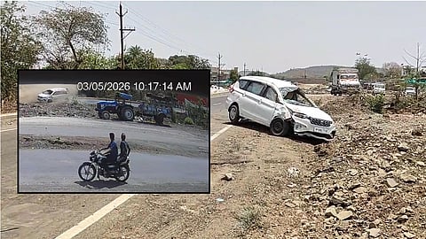Nh 46 Road Accident Rajgarh Narsinghgarh Baglamukhi Pilgrims Car Overturns One Dead