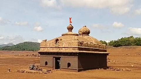 bhatghar dam kambreshwar temple emerges water bhor