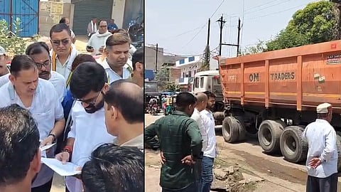 Ajgaraha Marg Chakkajam MP Public Protest Bad Road Heavy Vehicles Ban