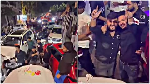 Young men blocked a busy Delhi road for a birthday celebration, prompting outrage online and police attention after the video went viral.