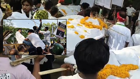 Youth Congress Protests Bargi Dam Accident Tourism Minister Bungalow Gherao Arrests