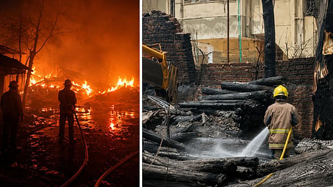 Nagpur Kalamna Fire Incident: 2 Sawmills Gutted; 7 Fire Tenders Bring Blaze Under Control After Hours of Effort