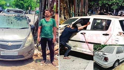 Nagpur Traffic Police Campaign: Dilapidated Vehicles Obstructing Roads Seized; Action Initiated Across the City Following DCP's Orders.