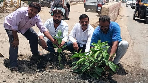 barwani-tirchhi-puliya-sewerage-controversy-besharmi-ka-paudha-protest