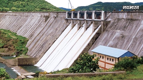 dimbhe dam water level drop historical remains visible pune