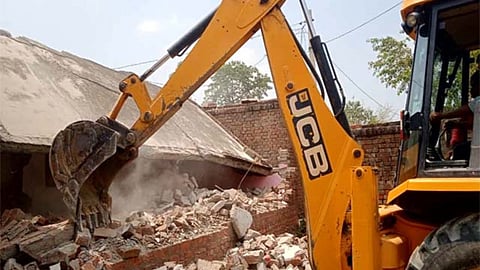 rahata pocso accused haridas gaikwad illegal construction demolition jcb action